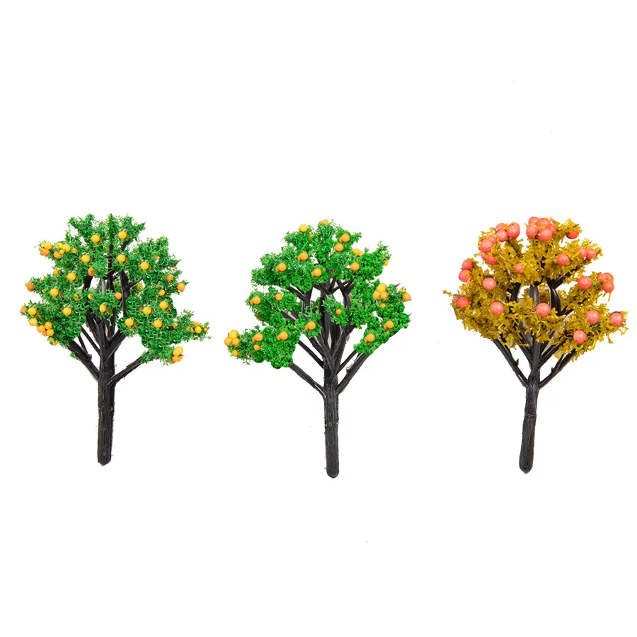 12PCS Miniature Trees Mixed Plastic Plant Toys Railway Train Layout Architecture Building Materials Diy Model Making for Diorama