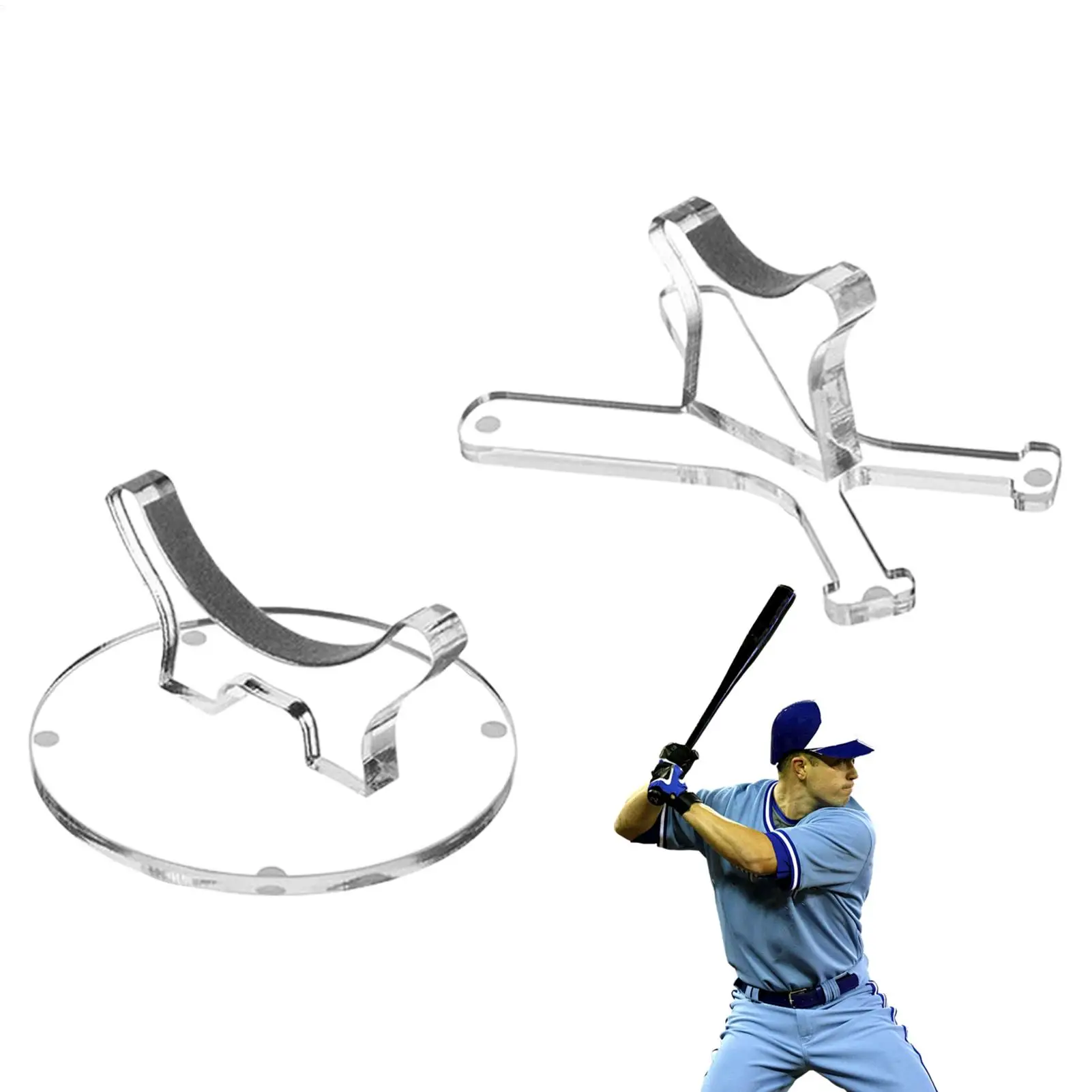 Acrylic Baseball Bat Display Stand Baseball Bat Shelf 1 Set Desktop Stand for Training Equipment Game Practice