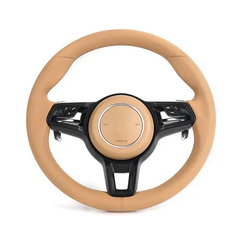 스킨 컬러 전체 가죽 사용자 정의 스포츠 Volant Lenkrad 자동차 핸들 Porsche Panamera Cayenne 957 911 958 970 92A 2024