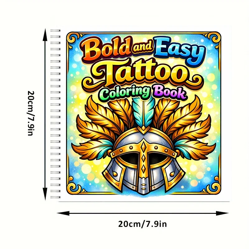 Coloring Book Easy Tattoo for Adult Colouring Book, Birthday Day Gift, Back to School Supplies, Adults Cute Drawing Book