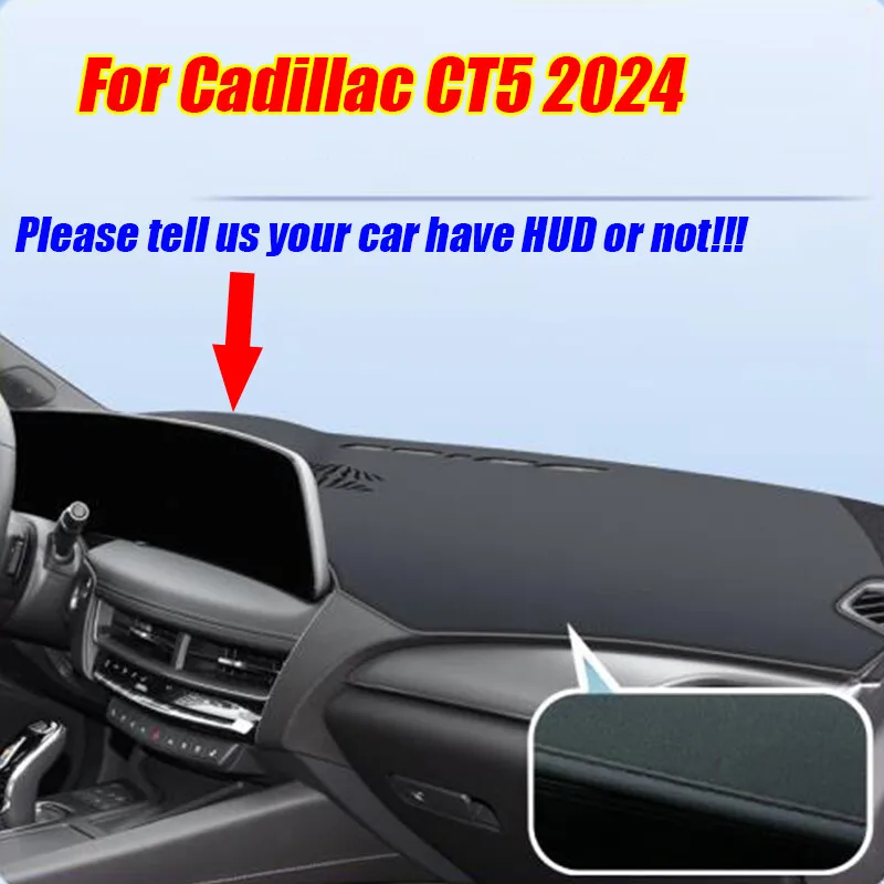 

Black Leather Dashboard Cover Dash Protector Pad Mat For Cadillac CT5 2024