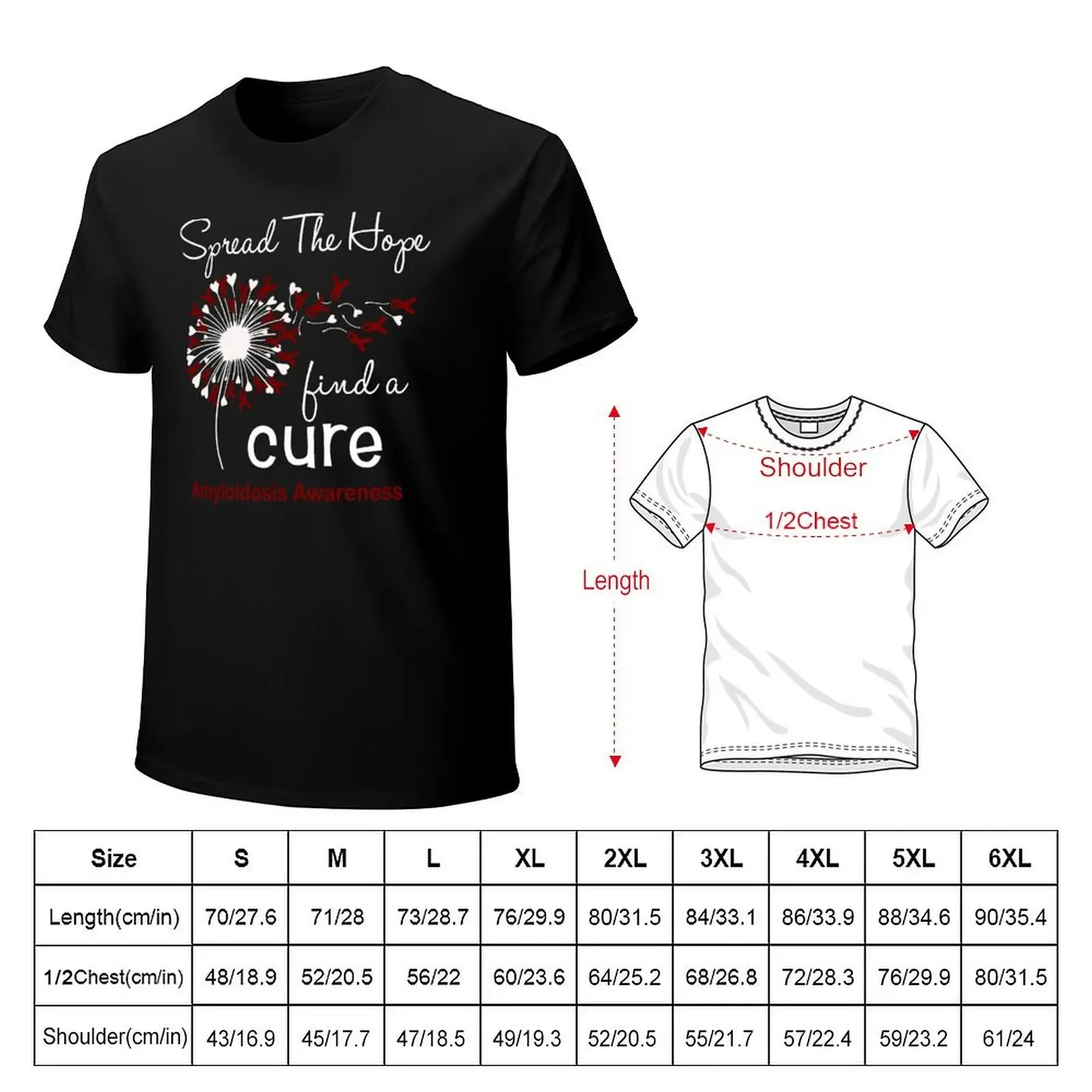 Spread The Hope Find A Cure Amyloidosis Awareness T-Shirt graphic t shirt vintage blacks fruit of the loom mens t shirts