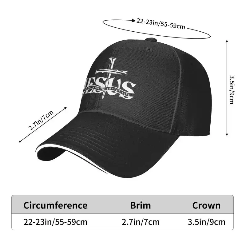 Jesus The Way The Truth The Life Baseball Cap Men Women Custom Adjustable Unisex Religion Cross Christian Faith Dad Hat Outdoor