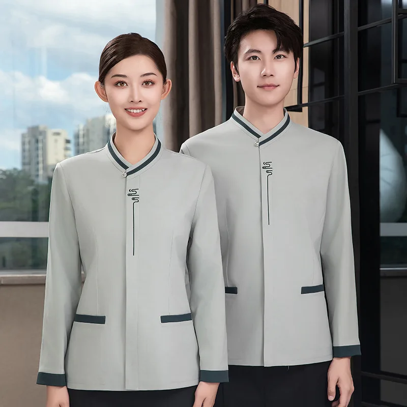 

Осенняя рабочая одежда с длинными рукавами для персонала по уборке в отелях, торговых центрах, салонах красоты и для работы с недвижимостью.