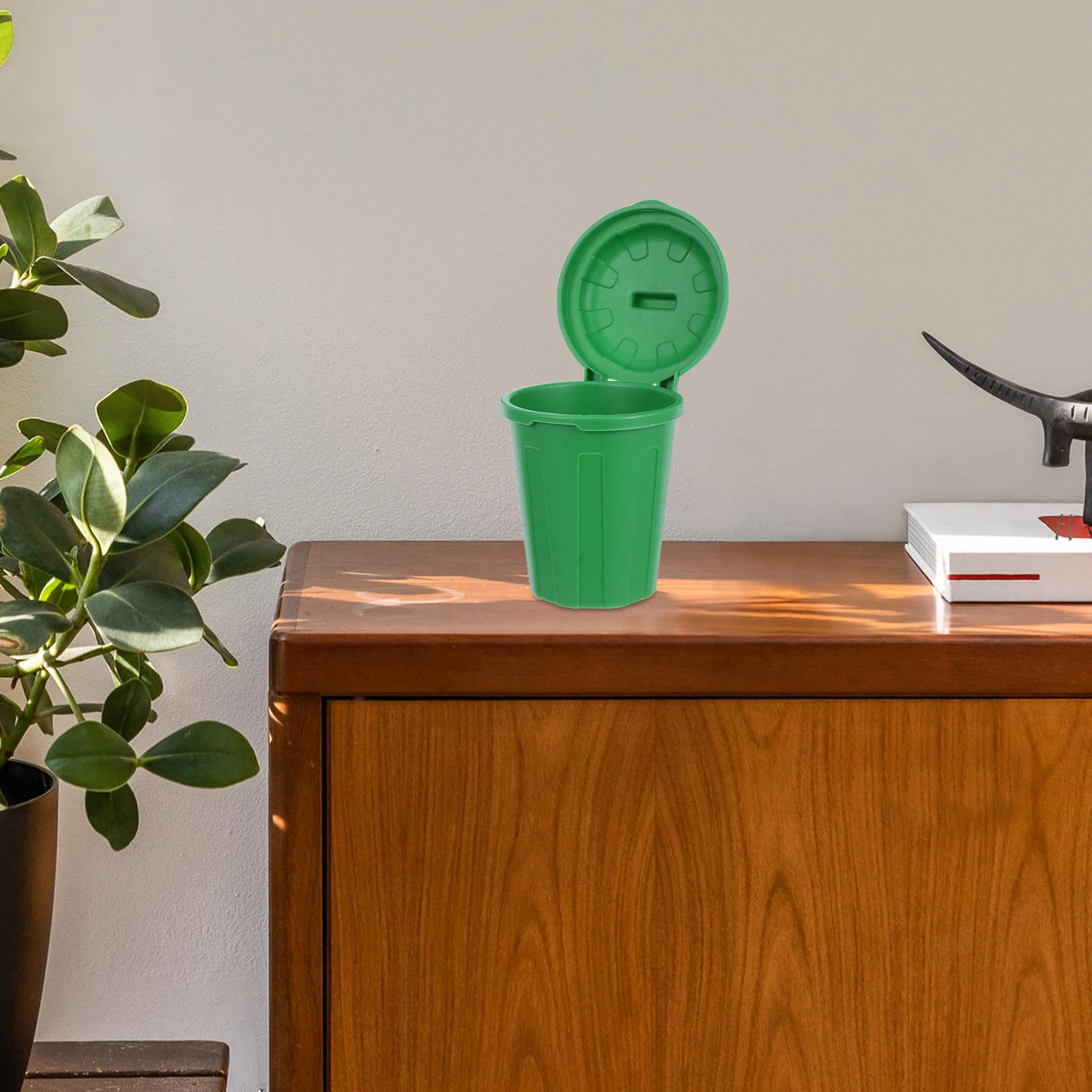 

10 Pcs Mini Trash Can Set Desk with Lid Organizer Bin Desktop Dust Waste Garbage Holder for Brushes Pencil Storage Bucket