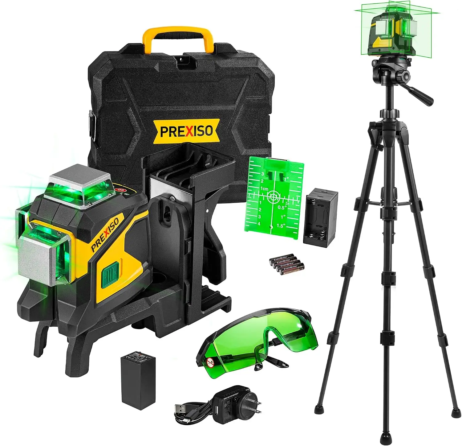 ^For Laser Level 3 X 360° Self Leveling with 47 In. Tripod, IP54 Rechargeable 100Ft Green Lazer Leveler Tool for Construction, H