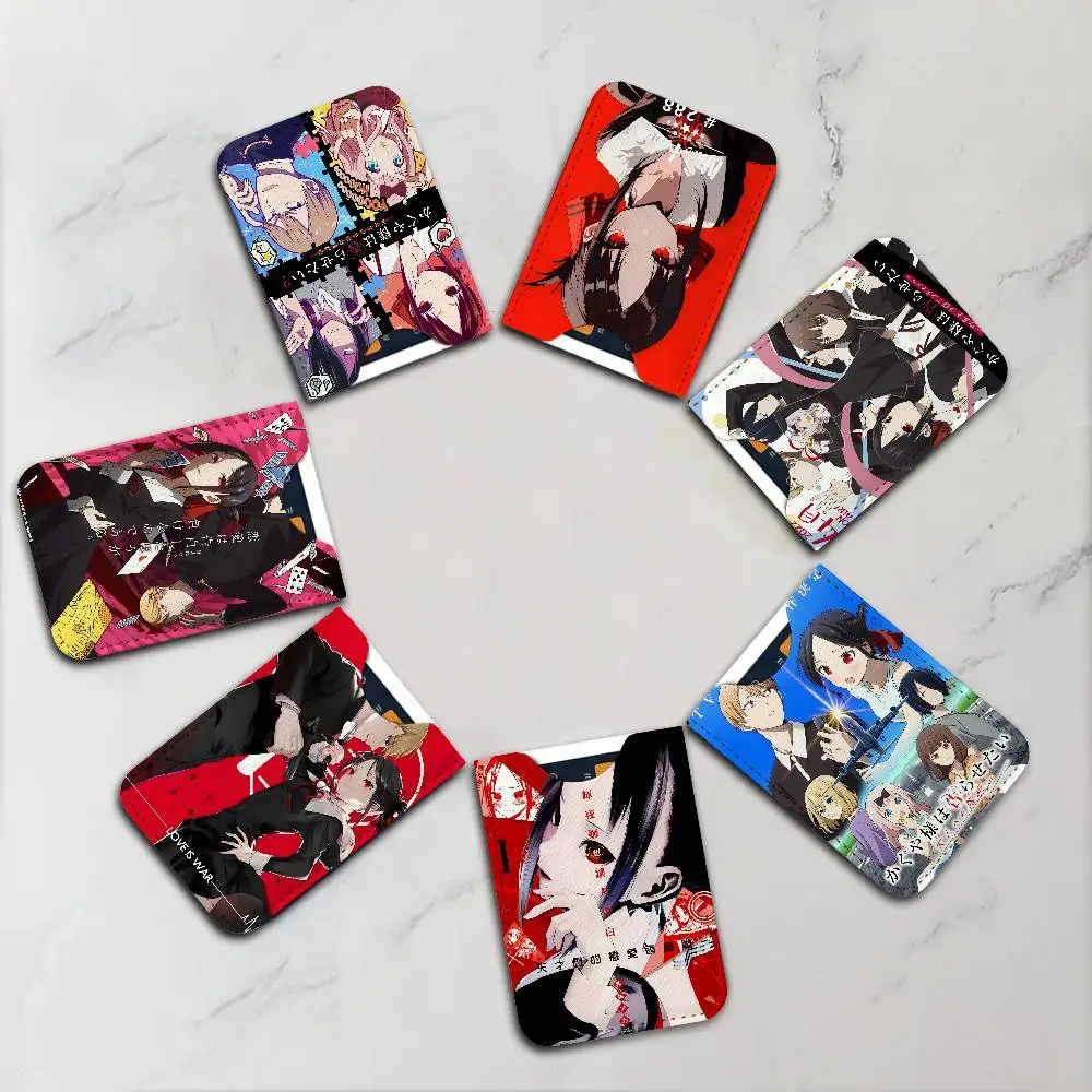 Kaguya Sama Love is War New Leather Card Small Retro Cowhide Coin Purse Men/Women Luxury Card Holder