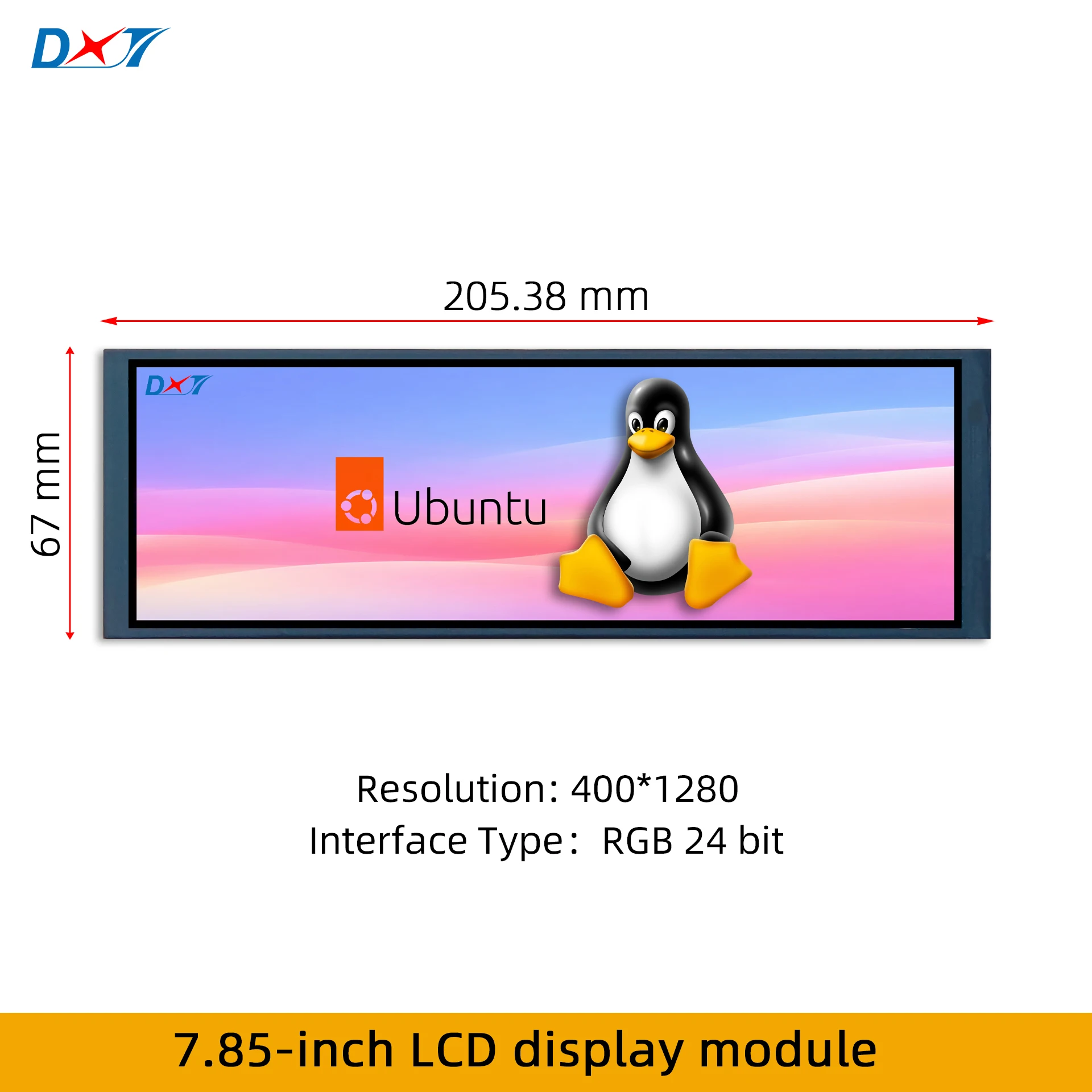

7,85-дюймовый TFT LCD-дисплей, разрешение 400*1280, 24-битный RGB-интерфейс, длинный полосовой TFT LCD-модуль
