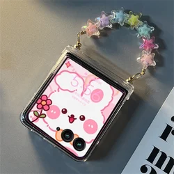 New Cute Transparent Colorful Star Bracelet Phone Case for Samsung Galaxy Z Flip 7 ZFlip 6 Z flip 4 ZFlip3 ZFlip5 Hinge Cover