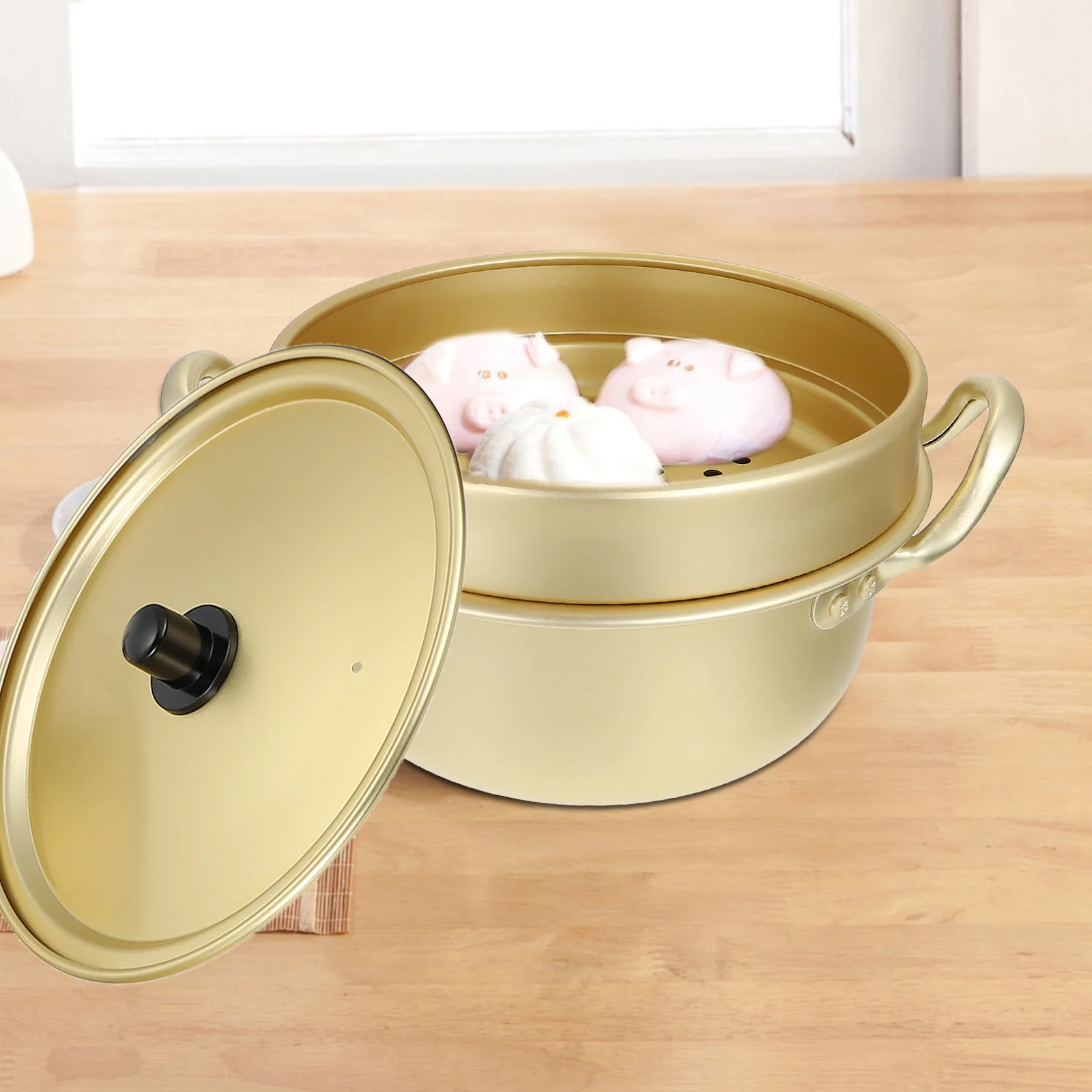 

Pot Cooking Multifunctional Steamer Golden Aluminum Alloy Kitchen Cookware Work
