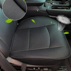 Black PU Leather Car Front Seat Cover Cushion auto Driver Side Leather Breathable Bottom Seat Cover Protector Mat Universal