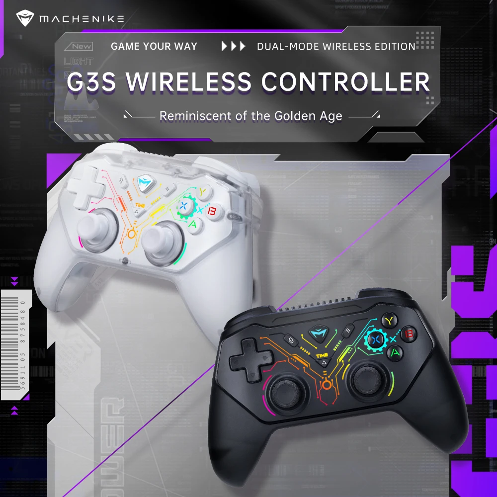 MACHENIKE G3S Wireless Gaming Controller 2025 New Upgrade K Sliver Joystick Gamepads For PC Nintendo Switch 2 RGB Backlight