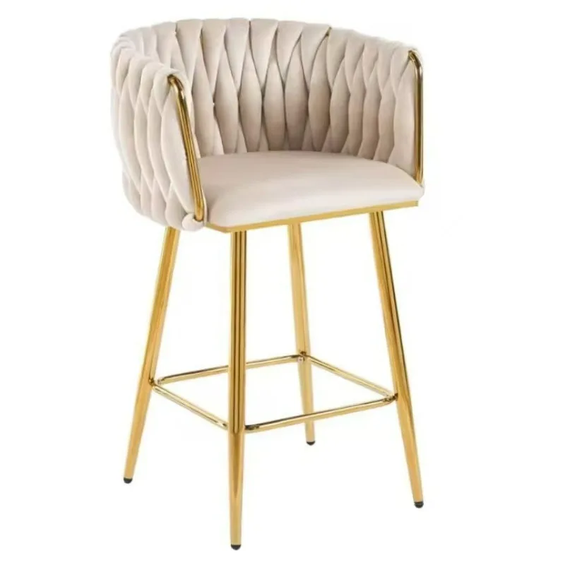 

Modern High Stool Premium Back Bar Chair High Stool Gold Stainless Steel High Chair