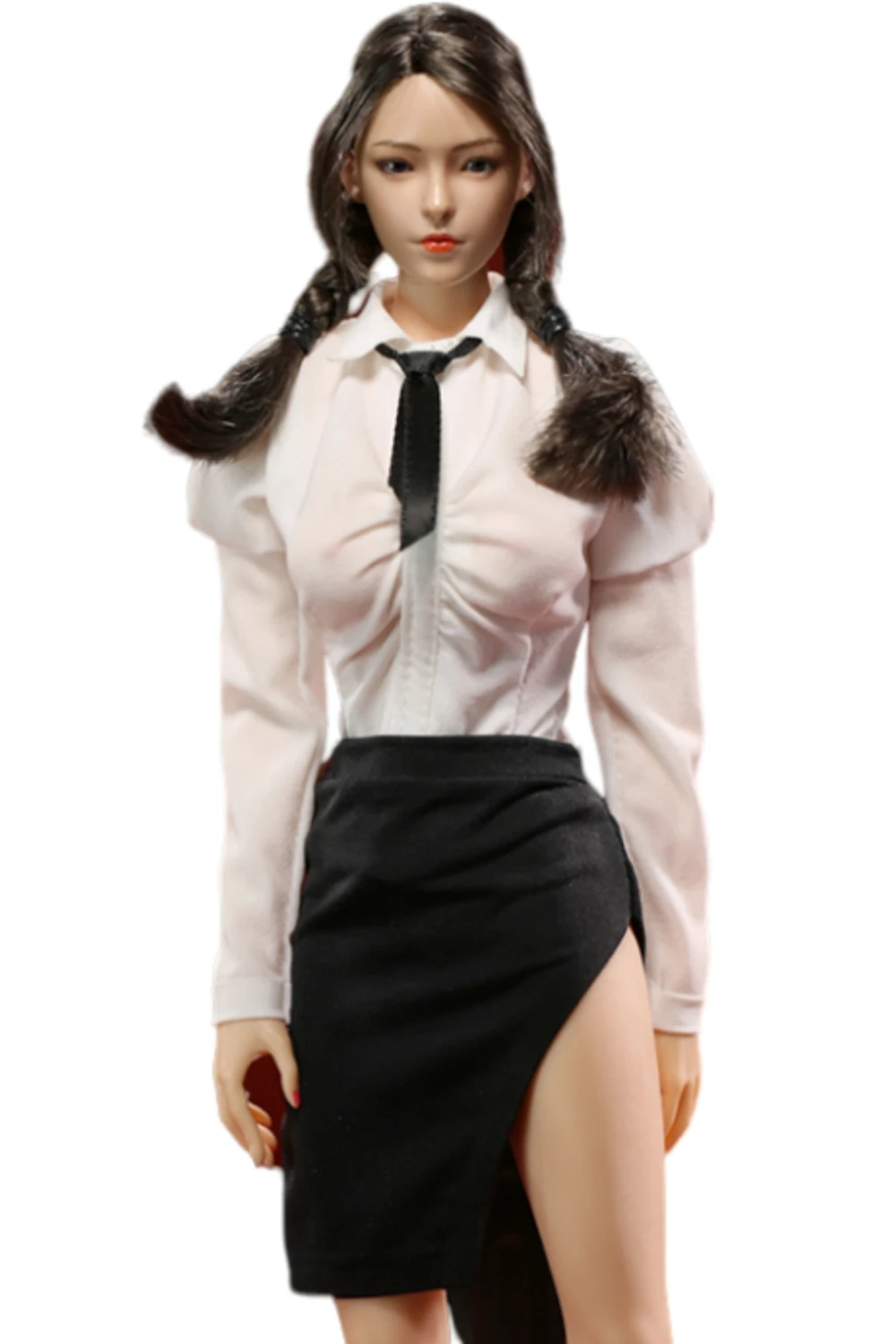 

HiPlay 1/6 Scale Figure Doll Clothes: Black Long Sleeve Blouse Wrap Skirt For 12-inch Collectible Action Figure JO23X-13A