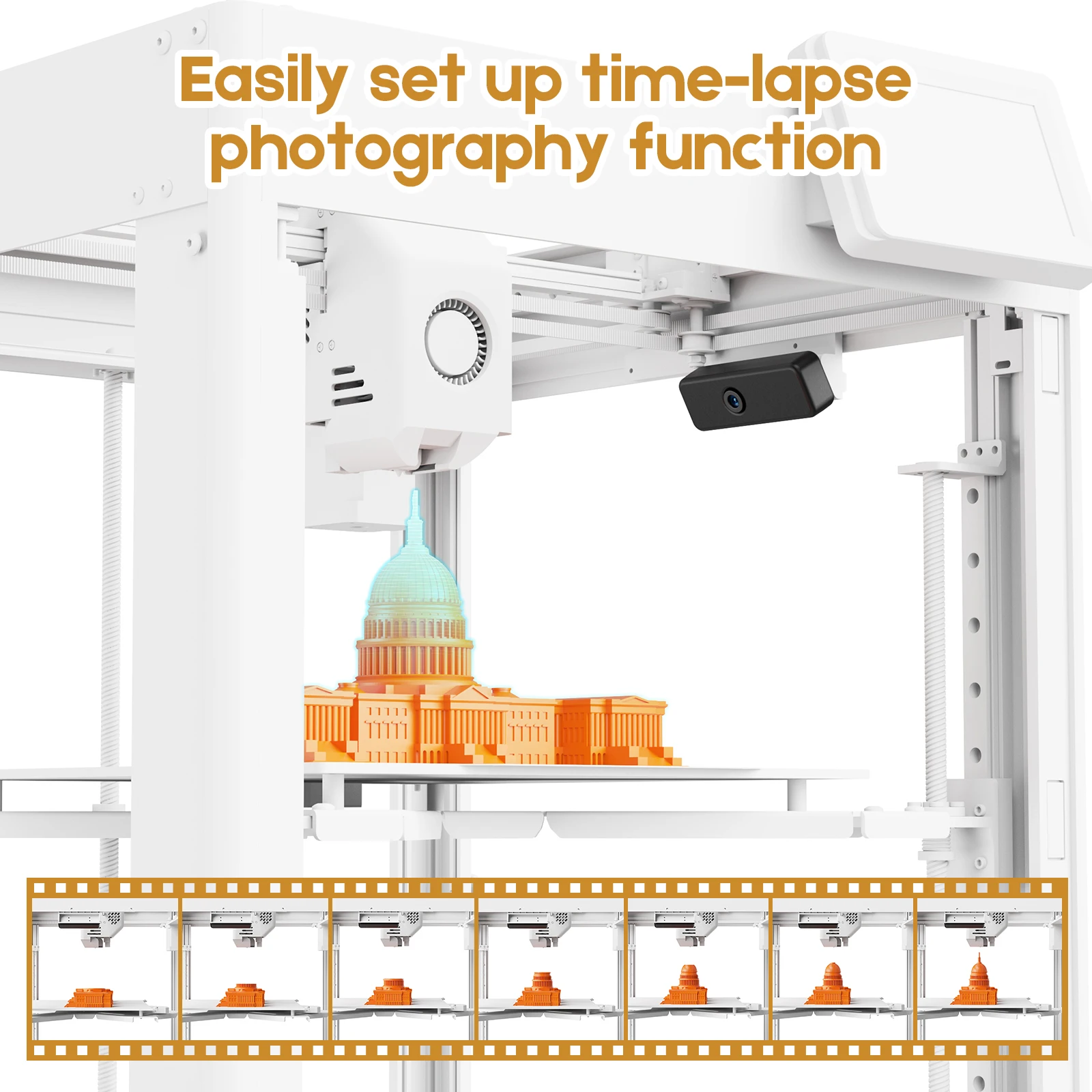 Imagem -06 - Câmera Impressora 3d 1080p hd Detecção ai Time-lapse Filmagem Paradas Automáticas Fácil de Instalar Interface Usb Twotrees-sk1