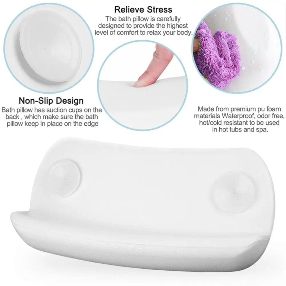 

Водонепроницаемая нескользящая подушка для спа-ванны и влагостойкая, удобная эластичная подушка для шеи и очистка спа, легко F3M8