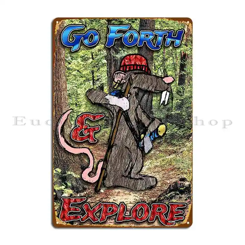 Go Forth And Explore Metal Plaque Wall Decor Retro Create Wall Mural Party Club Tin Sign Poster