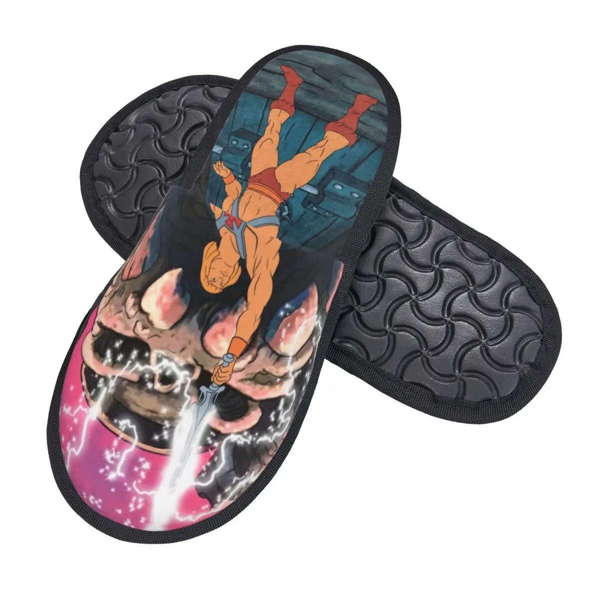 He-Man zapatillas de invitados transformables para baño, zapatos de casa con estampado personalizado de Maestros del universo para mujer