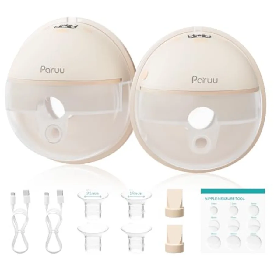 

Hands Free Breast Pump P16, Wearable Breast Pump Electirc Portable with 4 Modes and 12 Levels, Max 309mmHg Strong Suction 19/21
