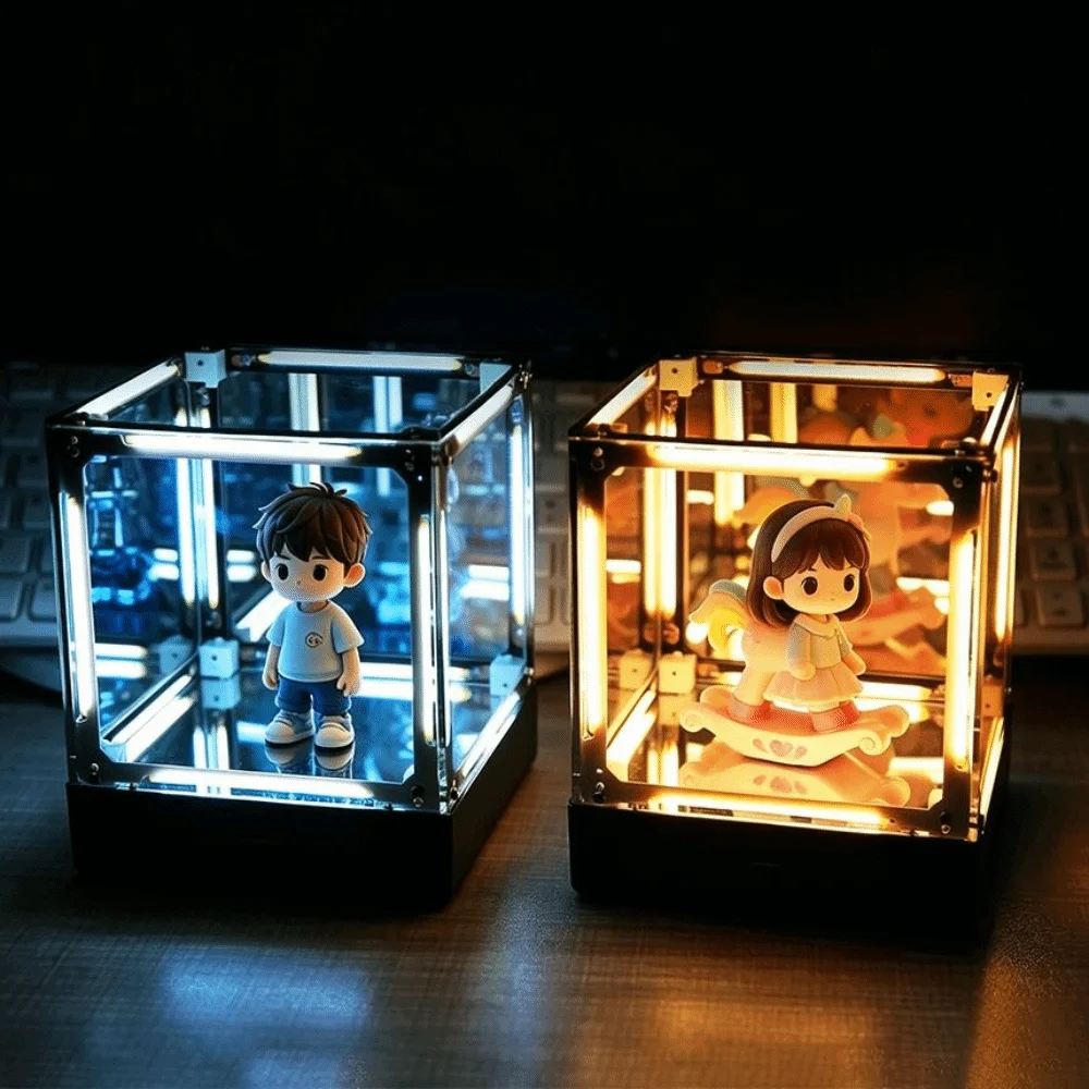 Maglev Technology Electronic Game Desktop Light Transparent Cube LED Lighting Technology Atmosphere Light