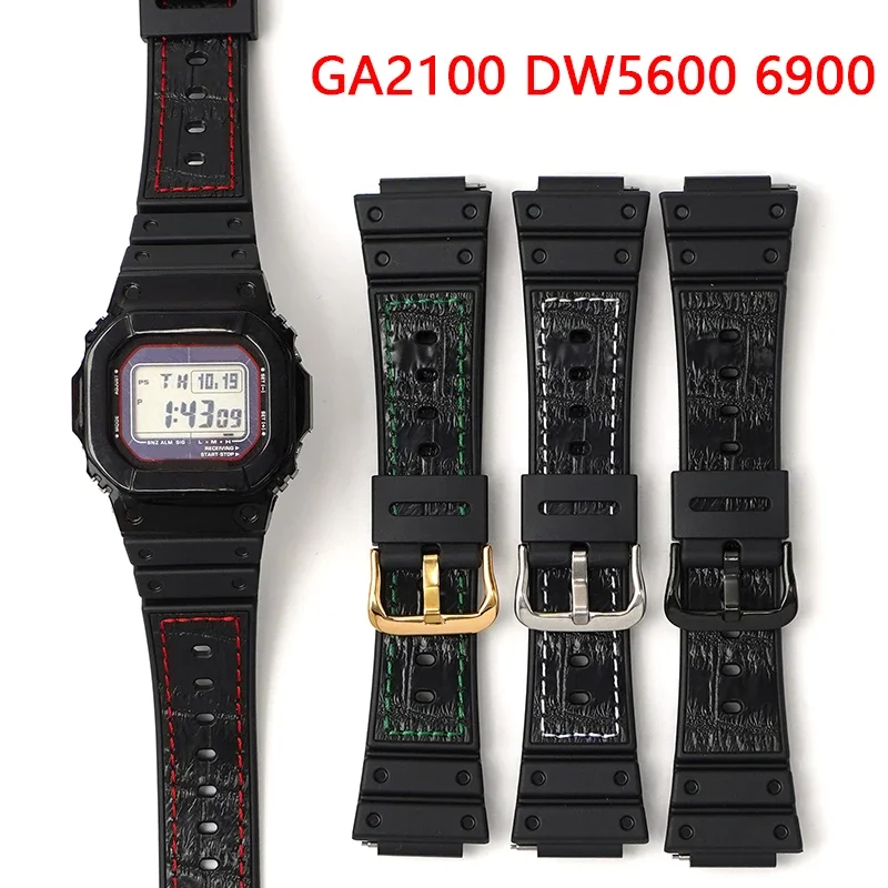 Strap for Casio G-Shock GA-2100 DW-5600 DW-6900 GW-M5610 G-5600 DW-5030 TPU Rubber Quick Release Replace Watch Band Accessories