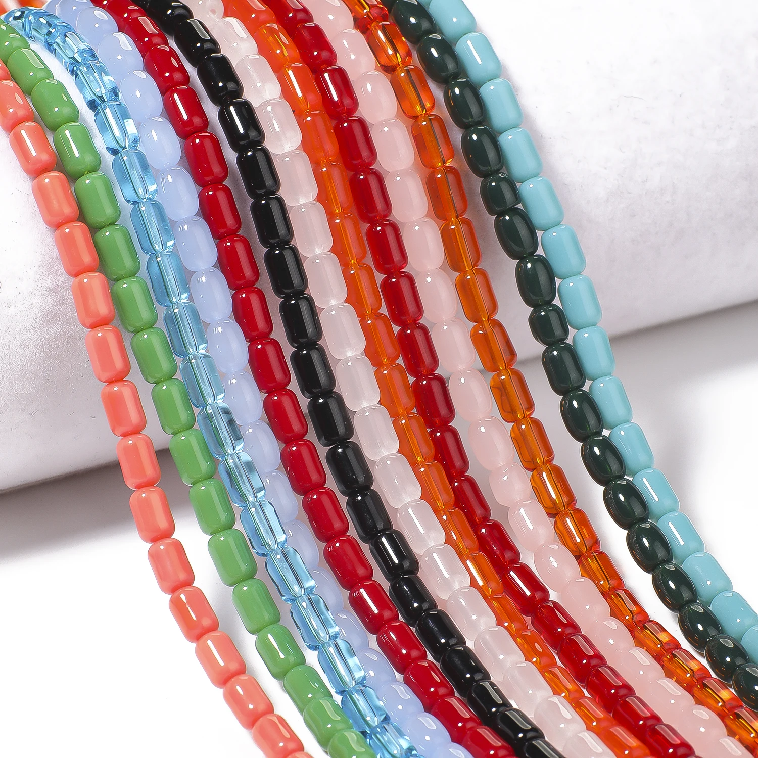 4 x 6 mm bunte zylindrische Porzellan-Kristall-Quarzperlen, glatte, einfarbige Glasperlen für handgefertigte DIY-Armband-Anhänger – Detail 21