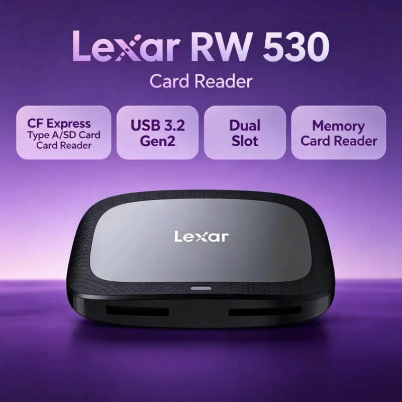 Lexar CFexpress Type A / SD Memory Card Reader USB 3.2 Gen2 CFA Max 900MB/s RW530 SD Card Reader Dual Slot