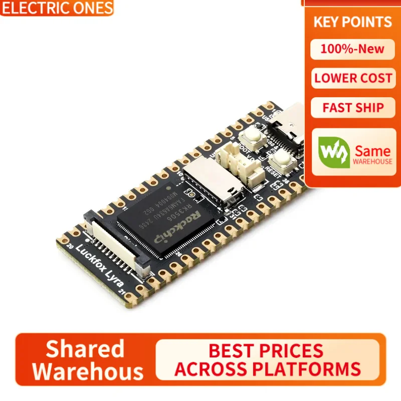 【Waveshare genuine】Luckfox Lyra RK3506G2 Linux Micro Development Board, Integrates Tripe-core ARM Cortex-A7 and ARM Cortex-M0 Pr