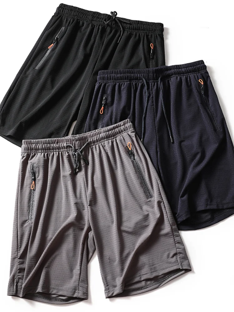 

Ice Silk High Elastic Qui Dry Summer Sport Men's orts Casual Five-Quarter Pants Breathable Me Fabric Lightweight Air Co...