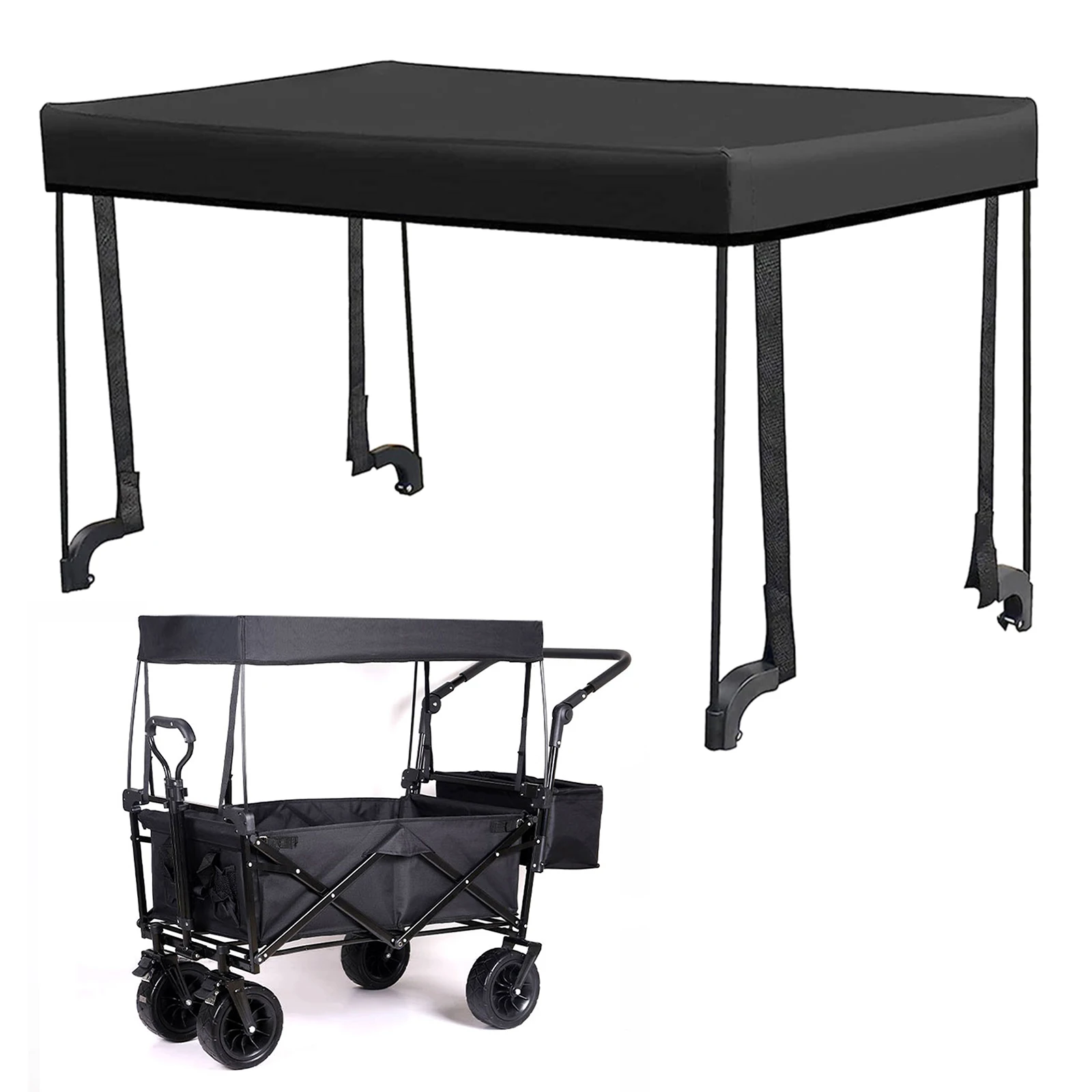 

Versatile Outdoor Wagon Awning 35.4x18.5x20.1in Folding Cart Canopy 600D Oxford Fabric Sun Rain Protection Quick-Setup Shade