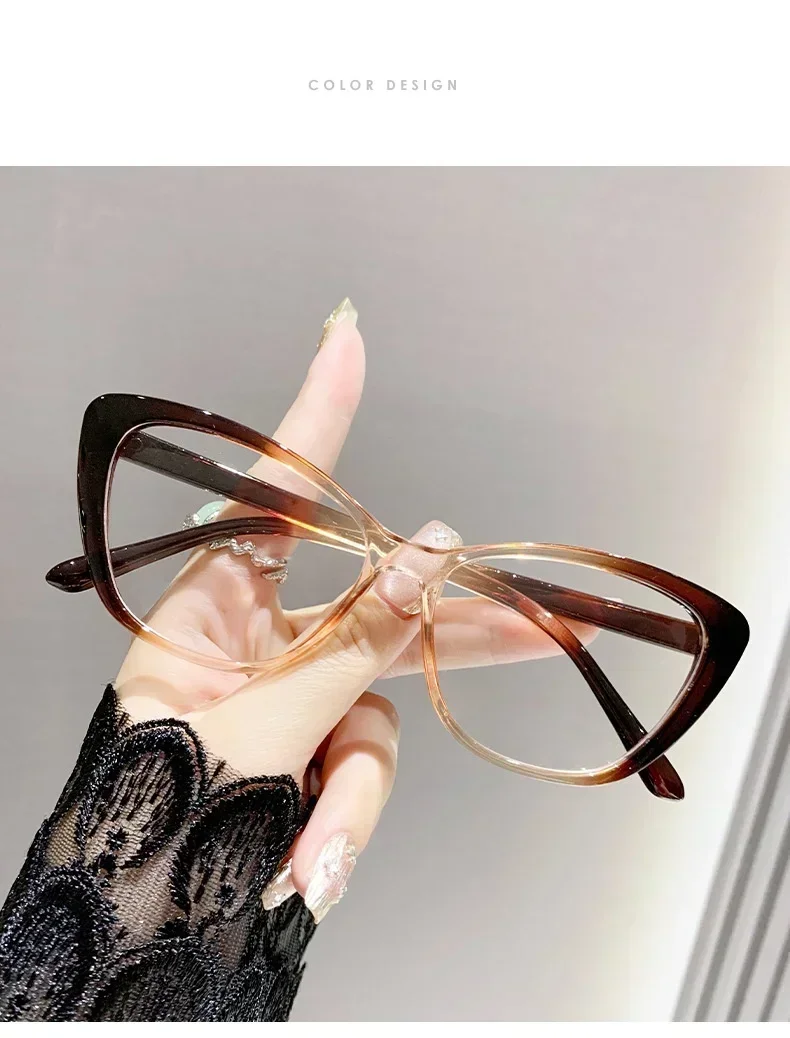 Blau Licht Blockieren Augenschutz Brillen Retro Gradienten Schmetterling Rahmen Lesebrille Cat Eye Klare Linse Presbyopie Brille – Detail 9
