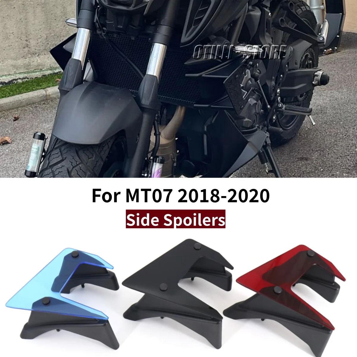 

Запчасти для мотоциклов, боковая прижимная сила, голый спойлер, крылышко с фиксированным крылом, обтекатель крыла для YAMAHA MT-07 MT07 MT 07 2018 2019 2020