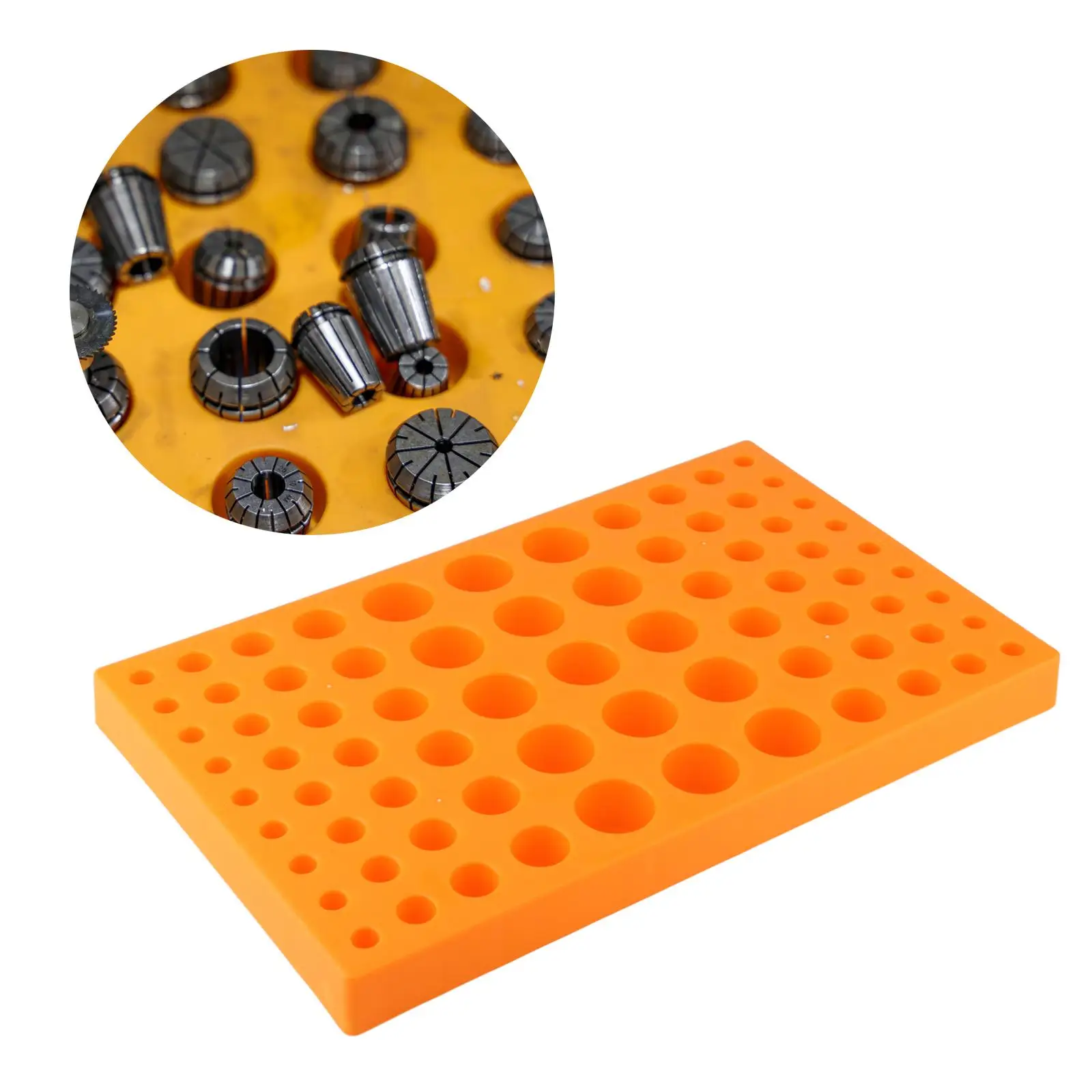 Milling Cutter Storage Box 75 Holes PP Material Sturdy Accessories Lightweight for Quick Change Bits 15x9.2x1.1inch Multipurpose