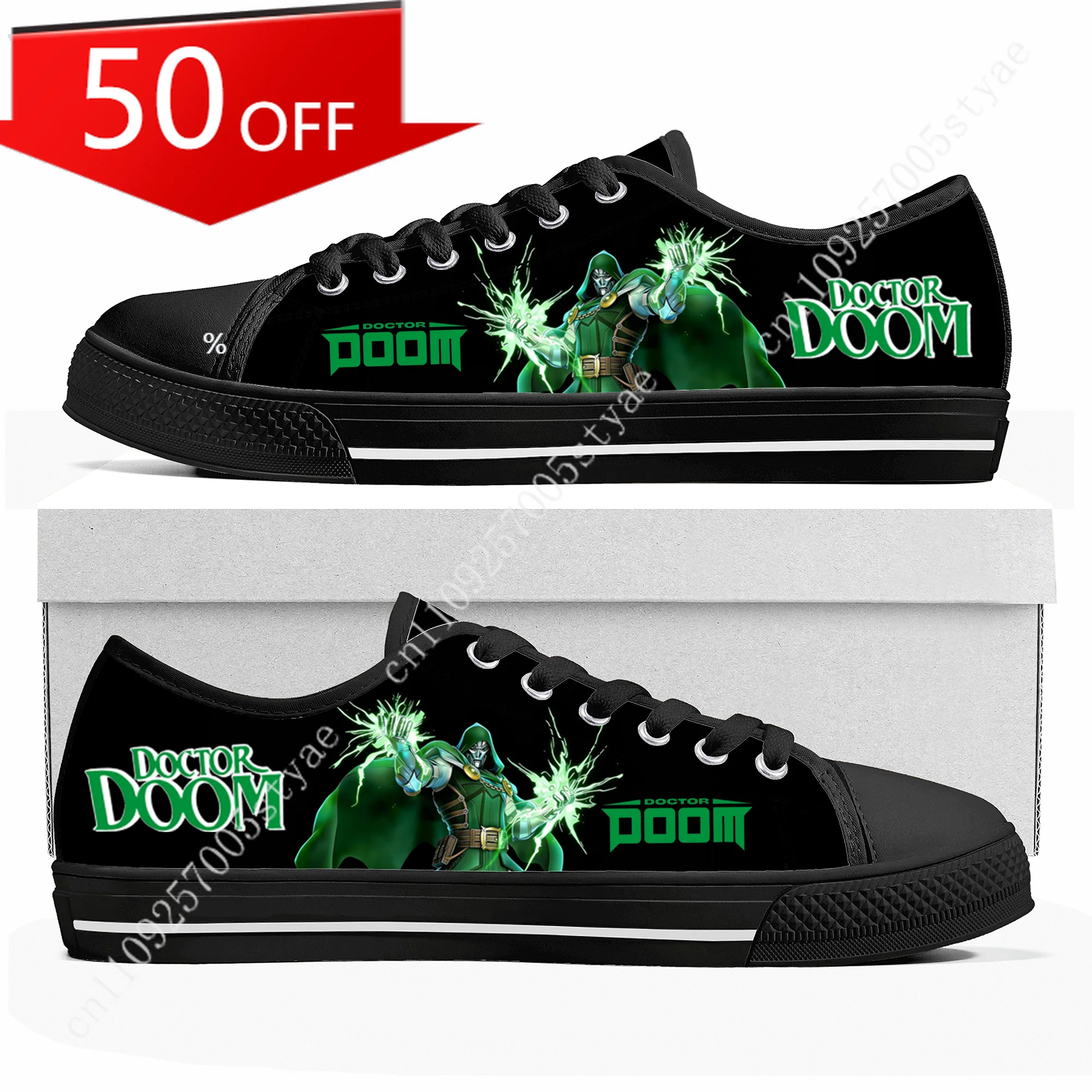 

Кроссовки Marvel Doctor Doom Low Top высокого качества для мужчин и женщин, повседневные кеды из канваса, обувь на заказ
