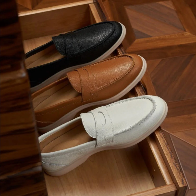 

British Handmade Summer Loafers Men's Soft Soled Top-layer Cowhide Lazy shoes Slip-on Genuine Leather Casual Shoes Boat Shoes