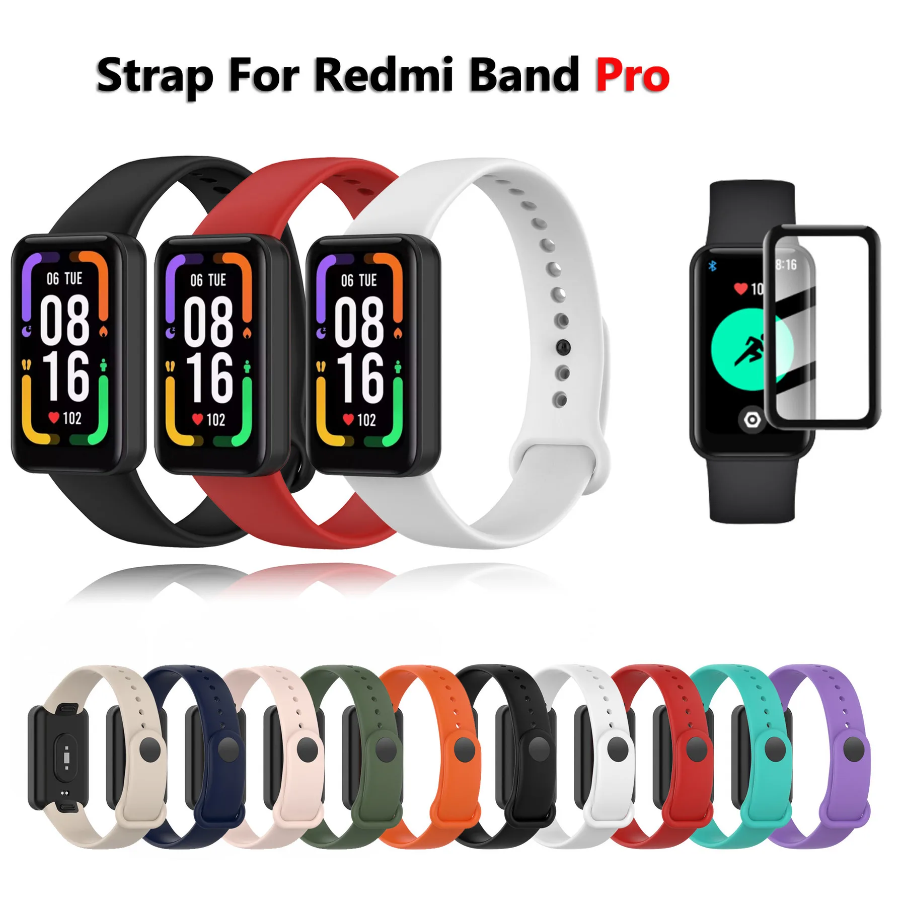 Strap For Redmi Smart Band Pro Replacement Soft Silicone Sport Wrist Strap For Xiaomi Redmi Band Pro Bracelet Accessories