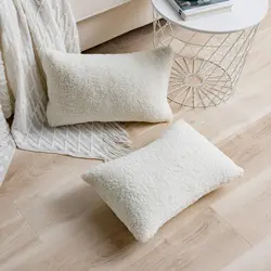 30x50 Soft Teddy Velvet Pillow Cover For Sofa White Pillowcase Skin-Friendly Cushion Cover Home Decoration Funda Cojin