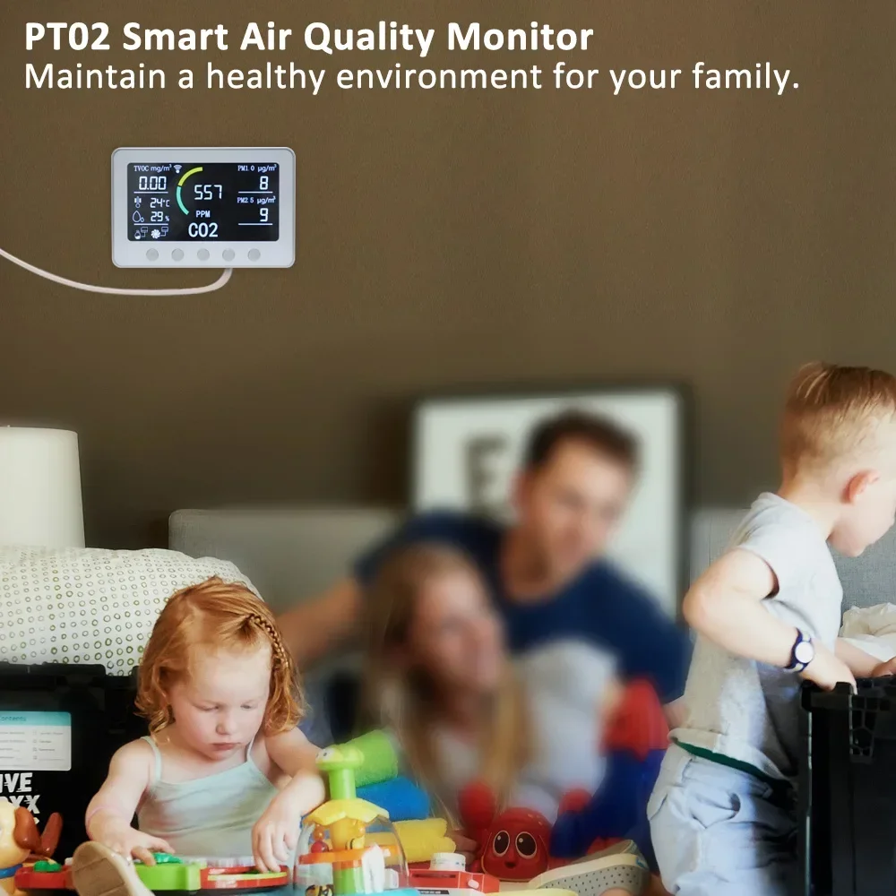 Controller intelligente IAQ e IoT PM2.5 TVOC Contatore di particelle di polvere CO2 Rilevatore multi gas Uscita RS485 e relè modbus