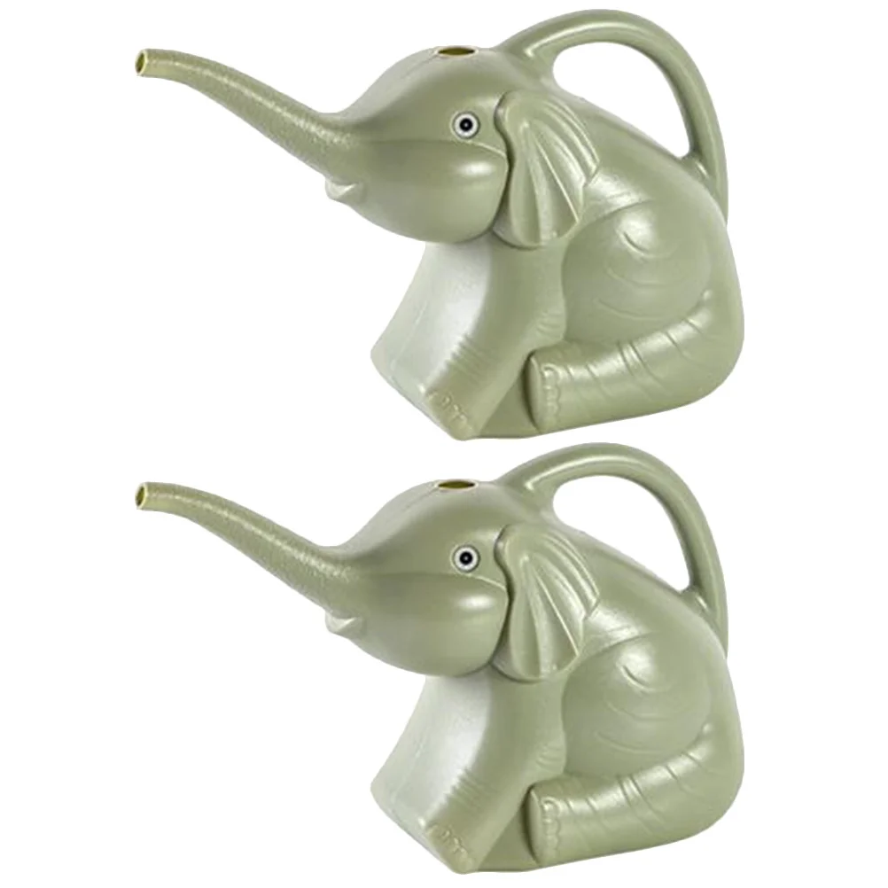 

2Pcs Elephant Shaped Watering Can Long Spout Kettle Safe Durable PP Material Large Capacity Garden Supply Watering Kettle