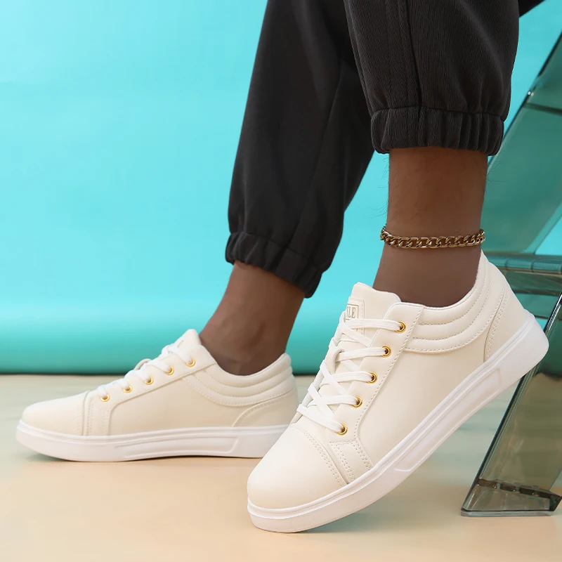 

Trendy Men's Leather Sneaker Platform Fashion New Casual Shoes Breathable Men's Shoes Anti Slip Women's Board Shoes Large Size