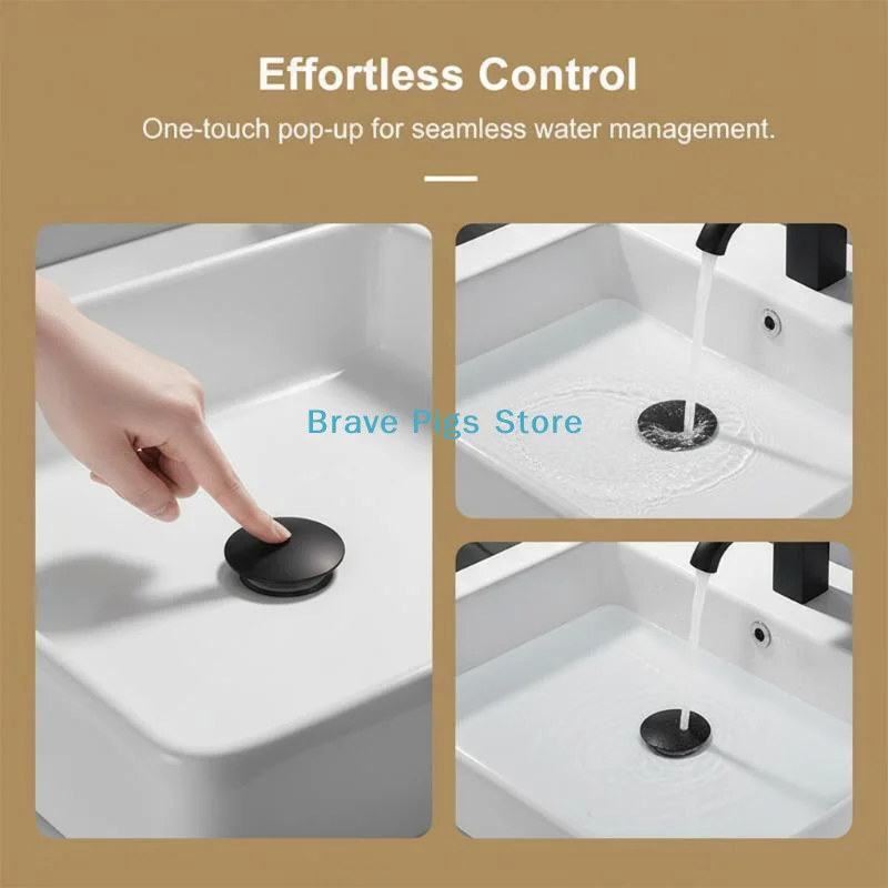 

Заглушка для слива раковины 66 мм с кнопкой Pop-Up Click-Clack, серебристый хром, сменная деталь для сливного клапана умывальника в ванной комнате