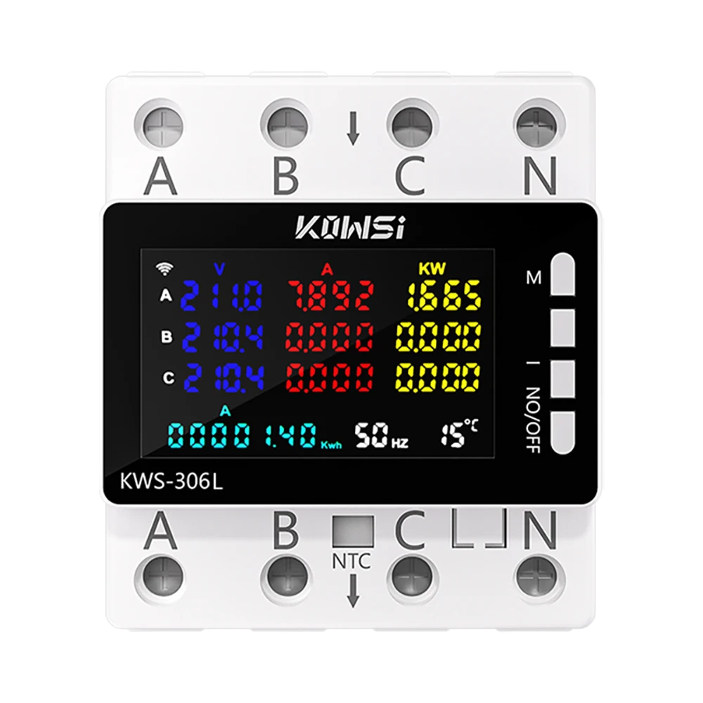 KWS-306 Tuya WIFI الذكية الجهد متر التيار المتناوب 85-290 فولت الجهد الحالي الطاقة متر مفتاح ذكي كيلووات ساعة قياس قطاع دارة الموقت