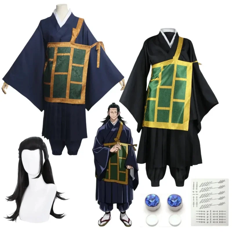 A Anime Jujutsu Kaisen Geto Suguru Cosplay Costume Kimono Black Blue Japanese Uniform Halloween Christmas Party Clothes