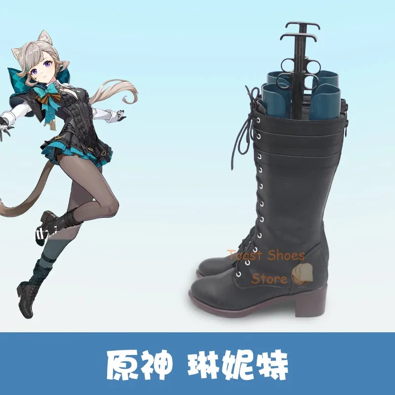 

qq98Genshinimpact Lynette Comic аниме игра для Con Party Хэллоуин косплей костюм реквизит обувь