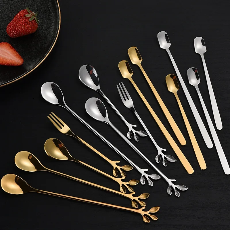 1pc Luxurious Dining Room Spoon Christmas Tableware Golden Kitchen Tea Set Barista Accessories Small Teaspoons Mini Teaspoon