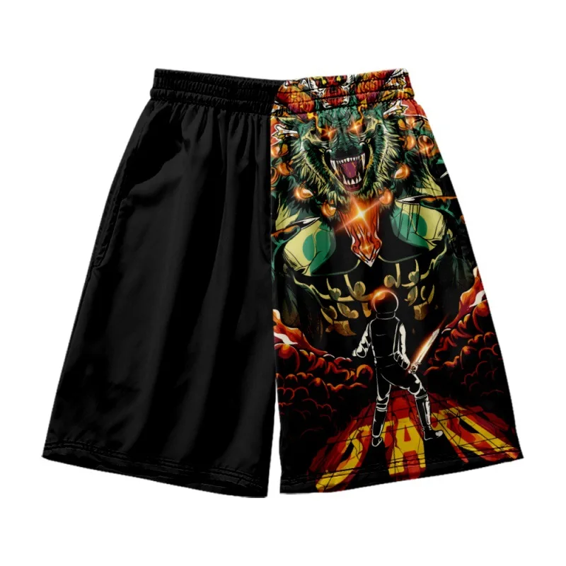 Verão correndo esportes surfing shorts homem banho preto dragão impressão calções de natação troncos praia board shorts