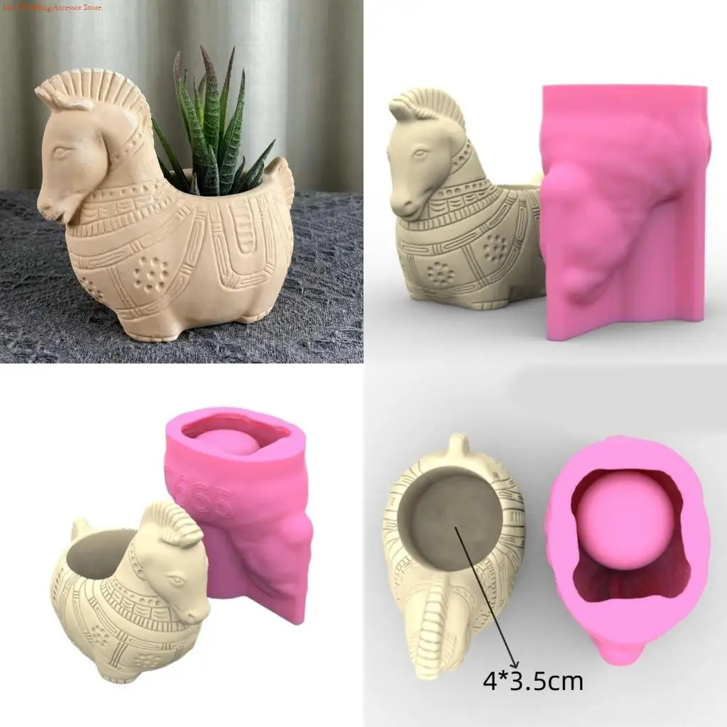 

G92D Horse Shaped Silicone Vase Mold Concrete Molds for Crafts and Home Decorations