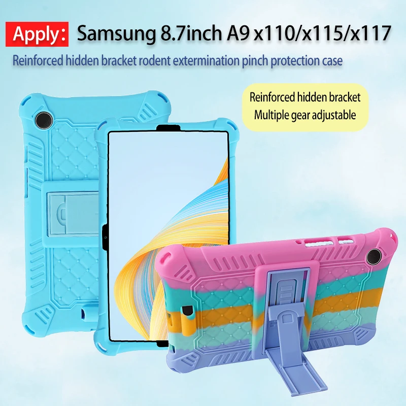 Funda de silicona para tableta Samsung Galaxy Tab A9, SM-X110 de 8,7 pulgadas, con soporte suave para niños, A9, 8,7 pulgadas, samsung SM-X115 X117