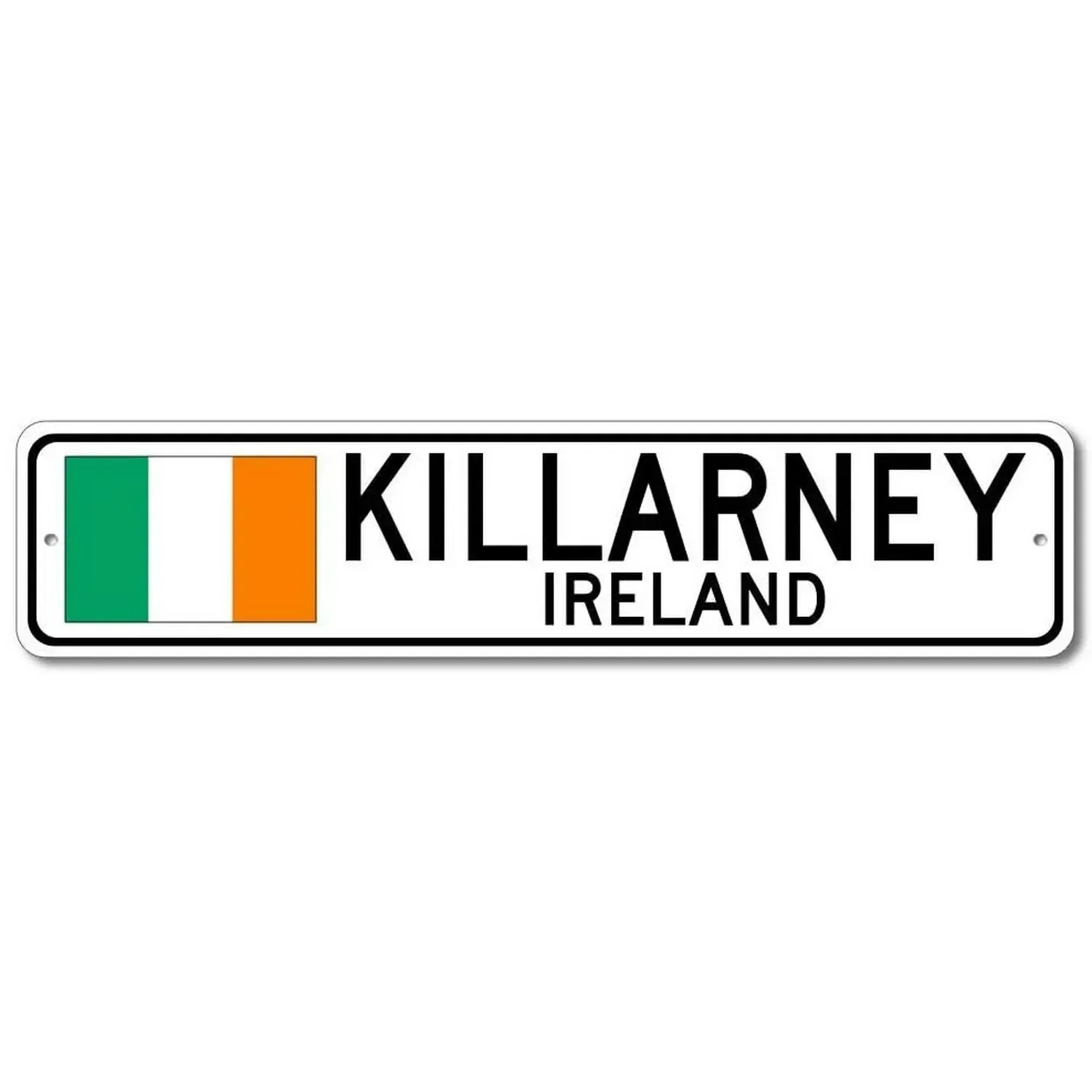 [2D Flat] Vintage Irish Flag Aluminum Street Sign, Ireland City Wall Decor For Home Cafe & Bar (Only Decoration)