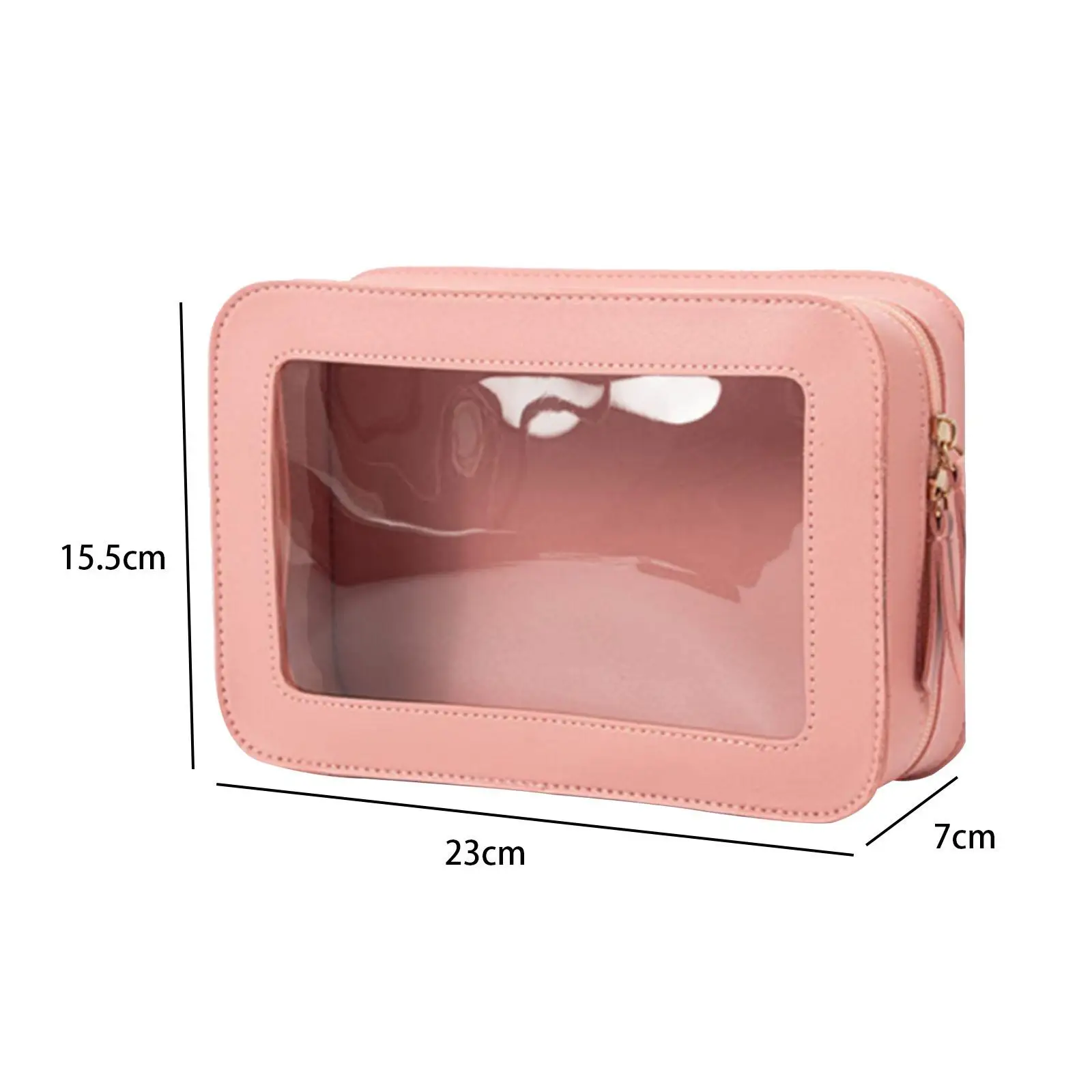 Women Makeup Bag Clear Window Multiuse Makeup Case Bag Accessories Lightweight Travel Toiletry Bag PVC Cosmetic Pouch for Home